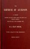 [Gutenberg 53093] • The Defence of Lucknow / A Diary Recording the Daily Events during the Siege of the European Residency, from 31st May to 25th September, 1857